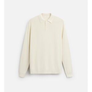 Cream Long Sleeve Polo Sweater